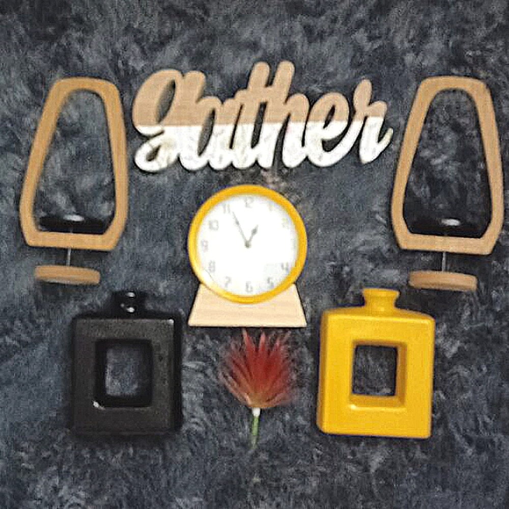 Home Decor bundle - Clock Vases Candle holders Sign Flower 7 items